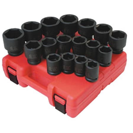 Gourmetgalley 4683 0.75 In. Dr Hd Sae Impact Socket 17 Pc GO95944